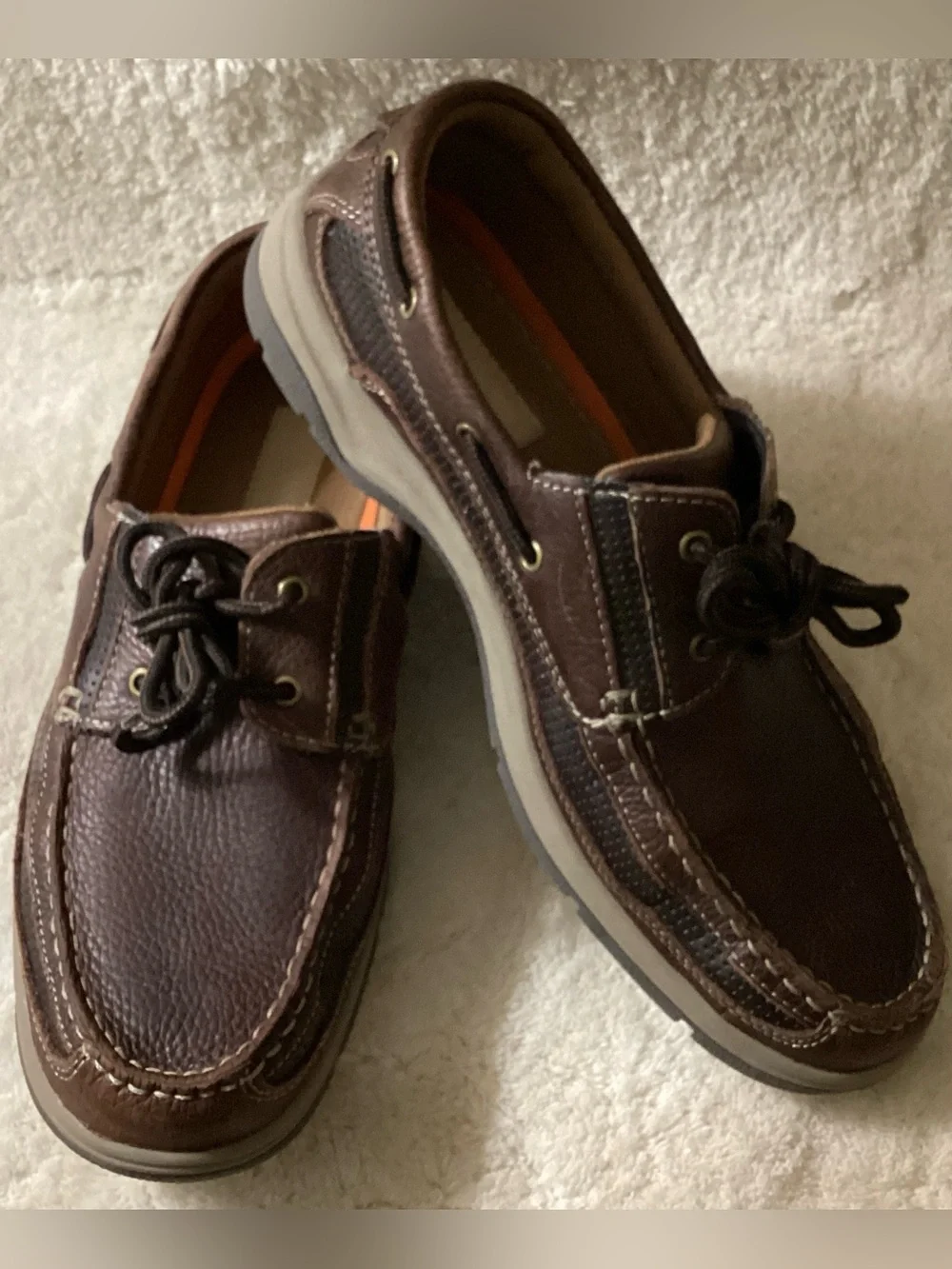 Reel Legends Navigator Genuine Leather Men's Brown Boat Shoes Comfort Walking12W